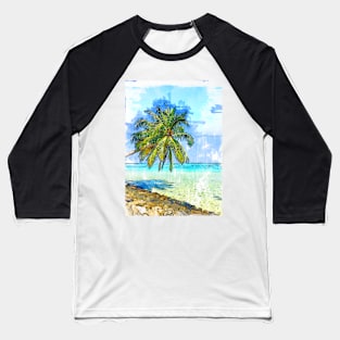 Hot Summer Tropical Scene In Maldives. Baseball T-Shirt